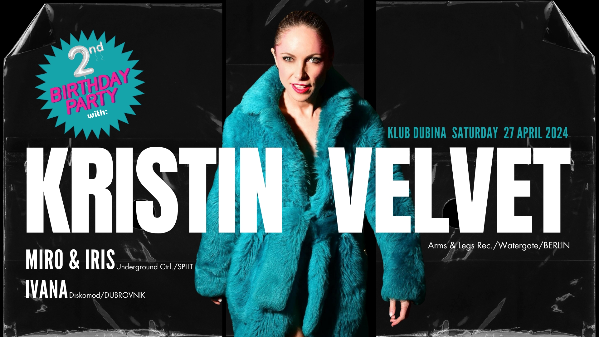Over the past decade Kristin Velvet’s life has been devoted to music in one way or another - first as a promoter & DJ in Tokyo, then as the Australian label manager of UK’s Domino Records. Today she is an essential figure of Berlin’s club scene, heading up the tasteful Arms & Legs records - the label from Daniel Steinberg & Nils Ohrmann - which has featured a long line of killer remixes & releases from respected artists including Oliver Dollar, Paul Johnson, 808 State, Nick Holder, Jay Haze, DJ W!LD & Crazy P. Velvet’s music taste is broad and her flexibility behind the decks sees her traversing confidently across genres and decades but always with a keen eye on the dance floor, a place she inherently understands. A skilled DJ who plays with a lot of heart her infectious energy has earned her peak time slots across the globe everywhere from Watergate Berlin (DE), DTLA Los Angeles (USA), Ministry of Sound London (UK), District Liverpool (UK), The Green Door Store, Brighton (UK), Arm Club Kassel (DE), Le Petite Ban Paris (FR), Beton Brut Seoul (KR), Revolver Melbourne (AU) to Subsonic Music Festival Australia (AU). Behind the decks, alongside Kristin, catch Underground Control/Club Otium's masterminds from Split - Iris & Miro, and our very own Ivana.